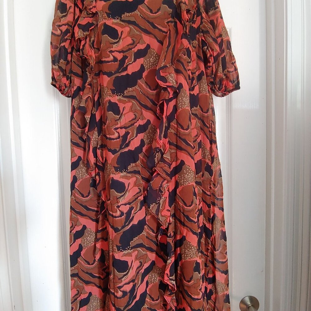 Cleobella Paige Midi Dress | Canyon Multi Ruffle Small / missing the sash - Picture 5 of 13